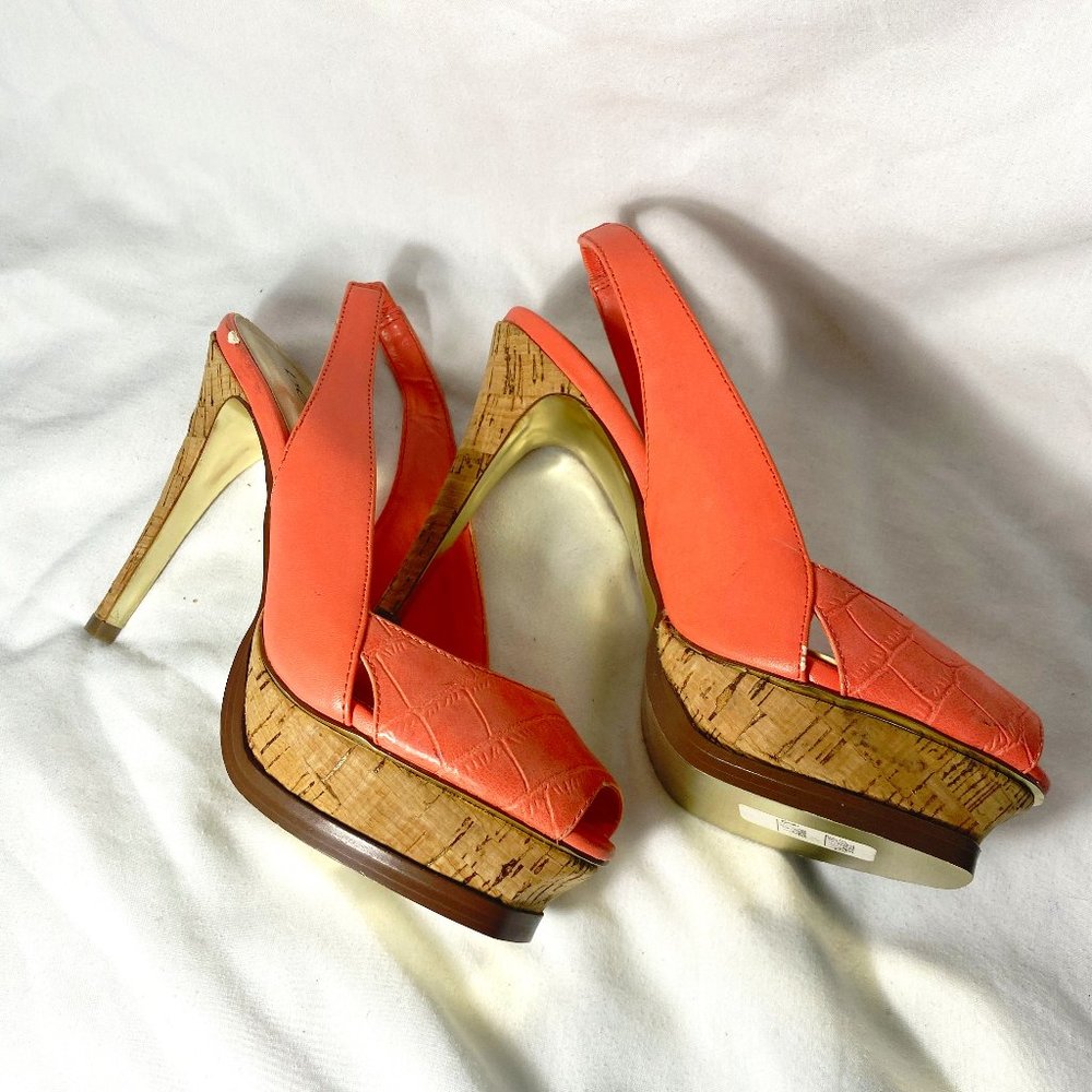 Coral & Gold Heels